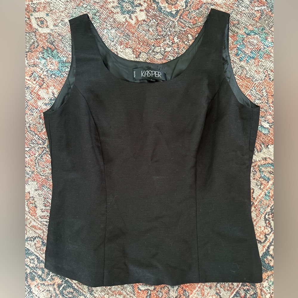 Kasper Black Blouse Elegant Top